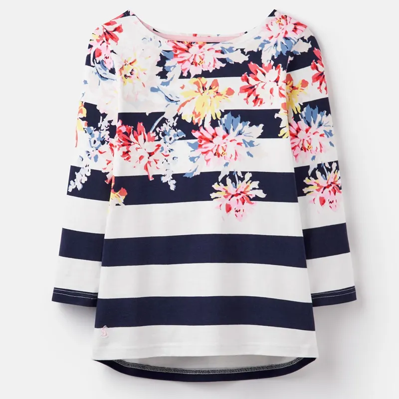Joules Harbour Print Jersey Top - Stripe Whitstable Floral